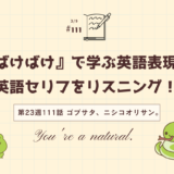 「ばけばけ」の英語セリフをリスニング！ドラマで学ぶ英語表現（第23週111「ゴブサタ、ニシコオリサン。」）