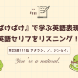 「ばけばけ」の英語セリフをリスニング！ドラマで学ぶ英語表現（第23週111「ゴブサタ、ニシコオリサン。」）