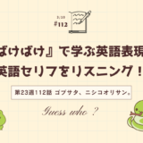 英語“Guess who ?”の意味は「だ〜れだ？」｜ドラマで学ぶ英語表現（ばけばけ第23週112「ゴブサタ、ニシコオリサン。」より）