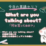 「What are you talking about?」の意味は？「何を言っているの？」のニュアンスと使い方｜朝ドラ『風、薫る』第102話
